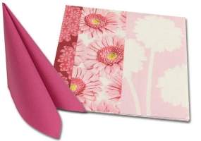  Tischservietten rosa für einen gedeckten Tisch...