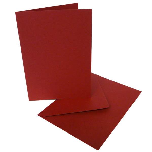 Doppelkarten 5er Set dunkelrot, 10,5 x 15 cm