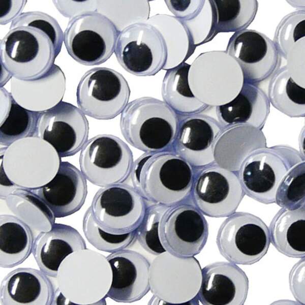 Wackelaugen 10mm, 100 Stück, rund