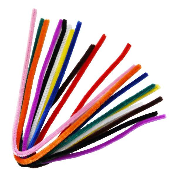 Pfeifenputzer bunt ø 8 mm / 50 cm 10 Stk. farbig sortiert