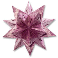 Bascetta Stern Winterornament lila/silber 32 Blatt, 15x15 cm