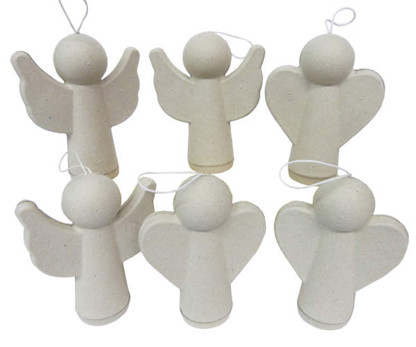 Engel aus Pappe Set mit 6 Stück in 2 Motiven sortiert
