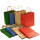 Papiertragetaschen mit Kordelgriff Set 24 Stück  je 6 x rot braun blau dunkelgrün