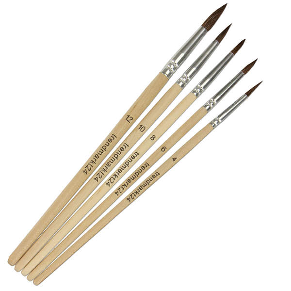 Haarpinsel Pinselset 5 Stück sortiert Nr. 4,6,8,10,12
