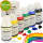 Acrylfarben Set mit 6 Flaschen je 150ml, Farben gelb, rot, dunkelblau, grün, schwarz, weiß