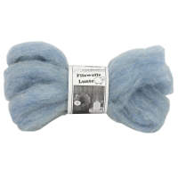 Filzwolle blau, Lunte, 2m Strang, 30 - 40 mm breit Schafwolle blau