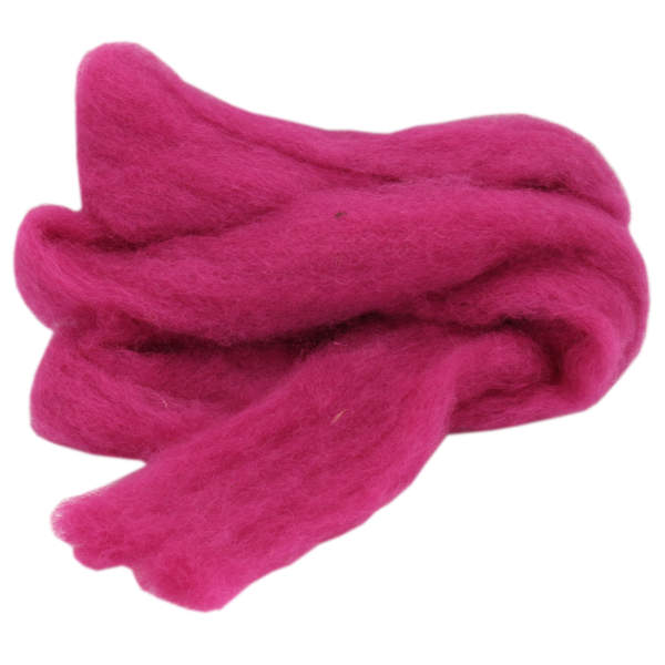 Filzwolle pink, Lunte, 2m Strang, 30 - 40 mm breit Schafwolle pink