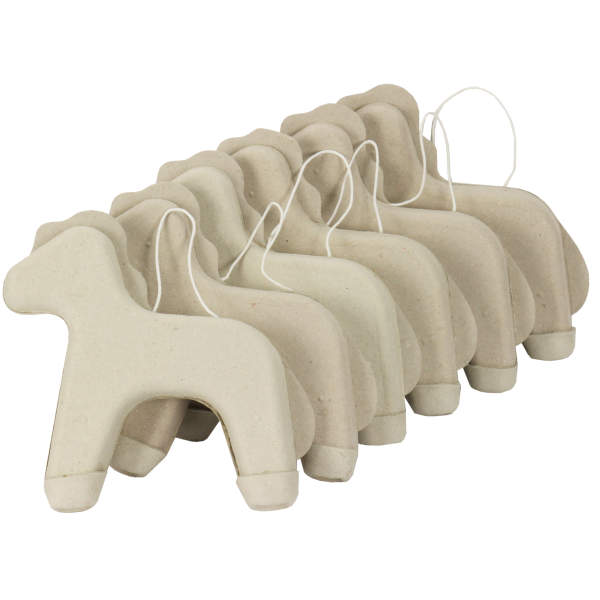 Pony aus Pappe grau, Set mit 6 Stück