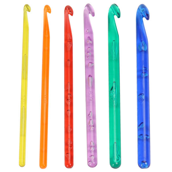 Häkelnadel Set, 6 Stück aus Kunststoff, Nr. 5,6,7,8,9,10