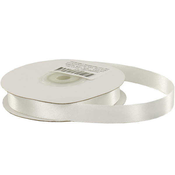 Satinband hellcreme, elfenbein Rolle 12mm breit, 25m lang