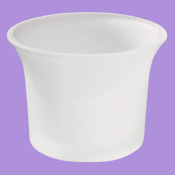 Teelichtglas weiß, gefrostet, ca. 6,5 x 4,5 cm, 1 Stück