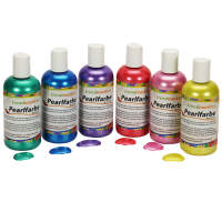 Pearl Farbe | Glanzfarbe Set mit 6 Farben Rot, Blau, Gelb, Grün, Lila, Rosa | Metallic Farbe