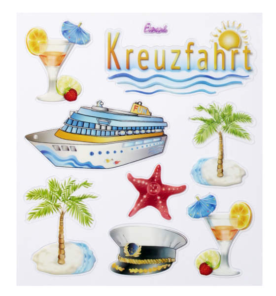 Sticker Urlaub, Motiv Kreuzfahrt, 1 Blatt