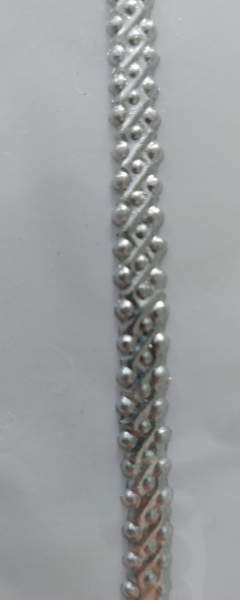 Wachsdekor Borte Gedreht 230 x 7 mm  silber