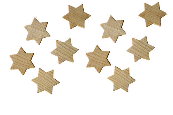 Vollholzsterne 10 Stück Naturholzsterne 33x33mm Streuteile Holzsterne