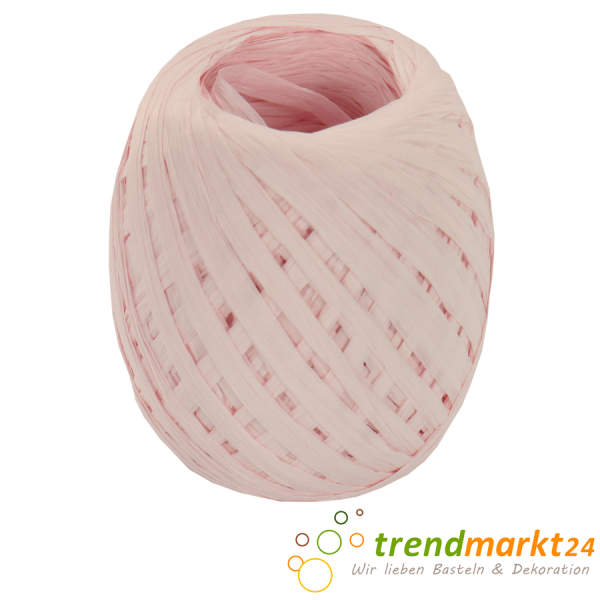 Papierkordel hellrosa  Papier Raffia 5 mm breit x 50 m lang