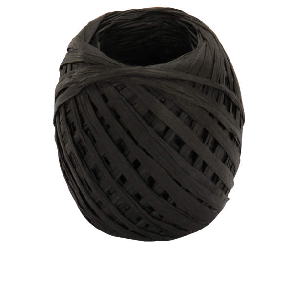 Papierkordel schwarz  Papier Raffia 5 mm breit x 50 m lang
