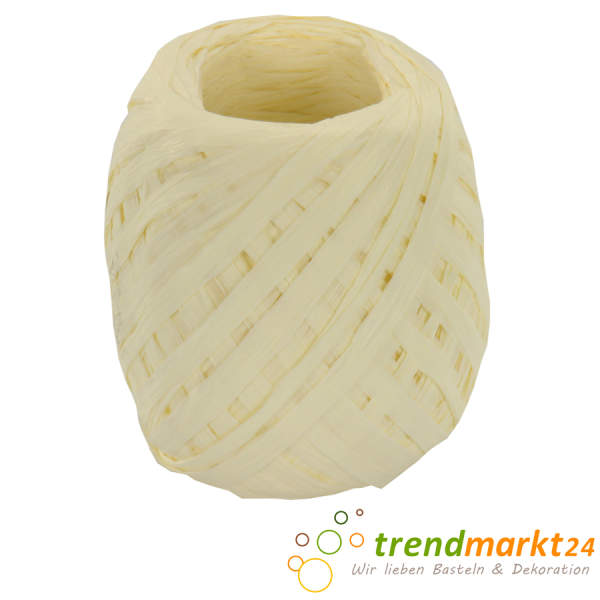 Papierkordel creme  Papier Raffia 5 mm breit x 50 m lang