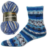 Sockenwolle 4fädig blau Jacquard 100g...