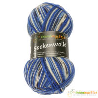 Sockenwolle 4fädig blau Jacquard 100g...