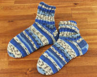 Sockenwolle 4fädig blau Jacquard 100g schadstoffgeprüfte Qualität