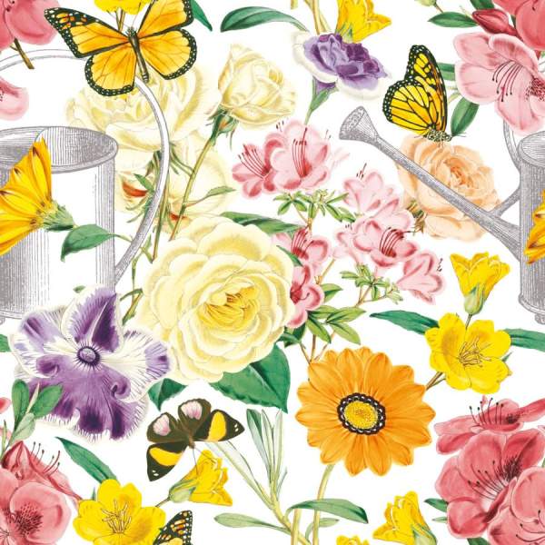 Papierservietten Blumengarten Motivservietten 3-lagig, 33x33 cm, 20 Stk.