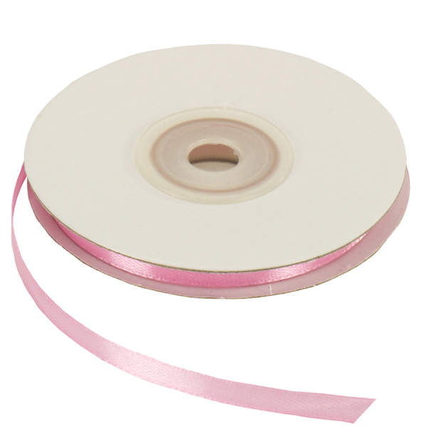 Satinband rosa, Rolle 6mm breit, 25m lang
