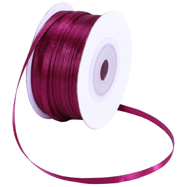 Doppelsatinband weinrot 1 Rolle 50m x 3mm Satin Band Dekoband