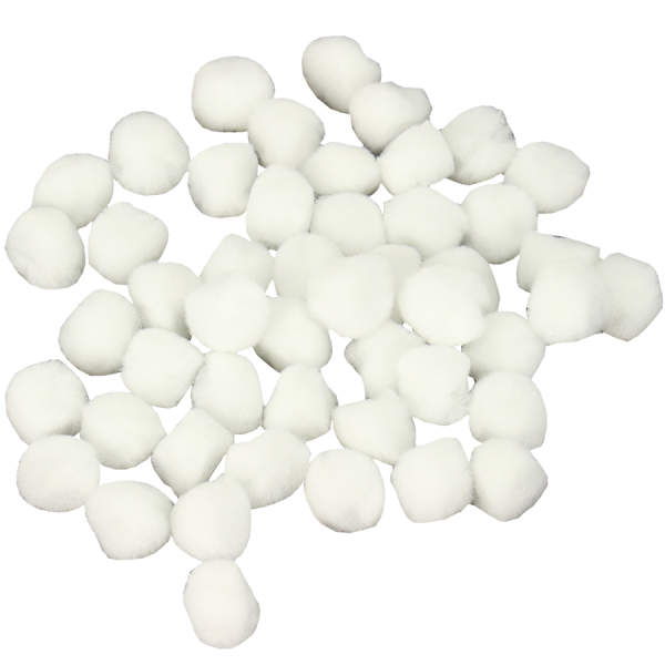 Pompon weiß 20mm, 50 Stk