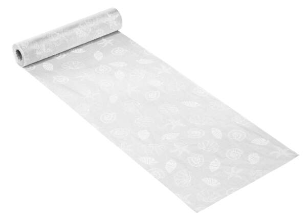 Dekostoff Maritim weiß 28 cm breit, Rolle mit 15 m
