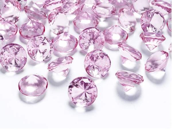 Diamanten rosa  Ø 20mm, 10 Stück