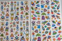 Sticker Roboter und Raumfahrt, je 1 Blatt je 18x25cm