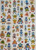 Sticker Roboter und Raumfahrt, je 1 Blatt je 18x25cm