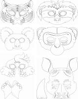 Kindermasken exotische Tiere 6 verschiedene Motive