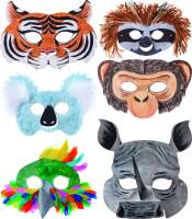 Kindermasken exotische Tiere 6 verschiedene Motive