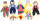 Biegepuppenset Bauernfamilie 8tlg. Set, Sisalpuppen