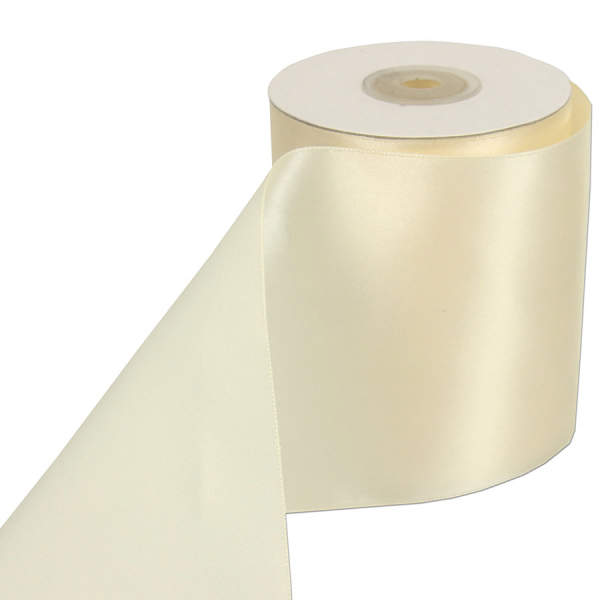 Tischläufer creme Satinband creme 10 cm breit, 25m lang