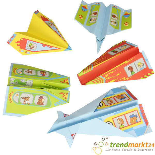 Papierflieger Set 10 Stück mit Faltanleitung