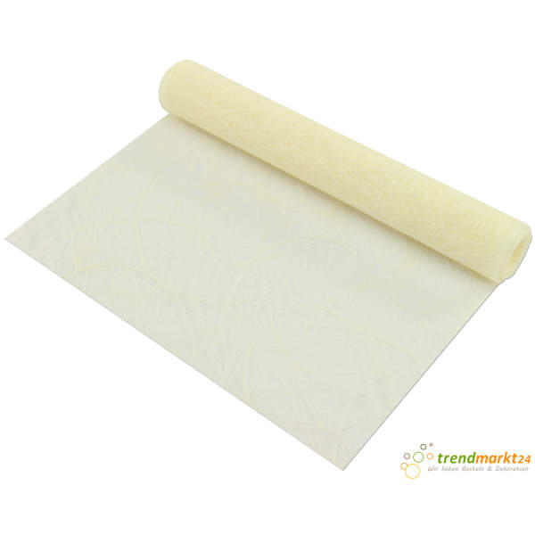 Dekovlies creme 5m x 30cm grob Tischläufer Sisaloptik Tischband