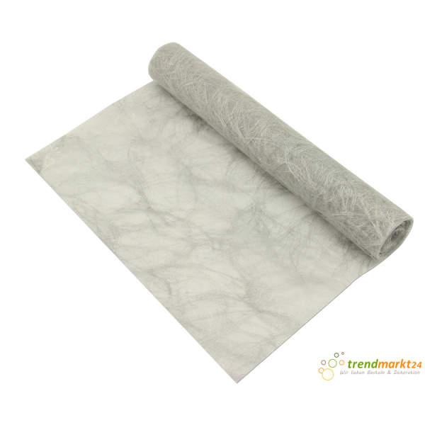 Dekovlies silber 5m x 30cm grob Tischläufer Sizoweb Creaweb Tischband