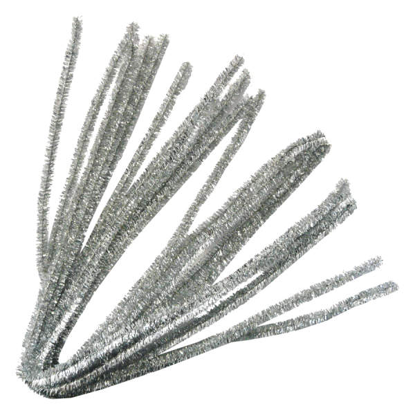 Pfeifenputzer silber 8mm 50cm lang, 10 Stück