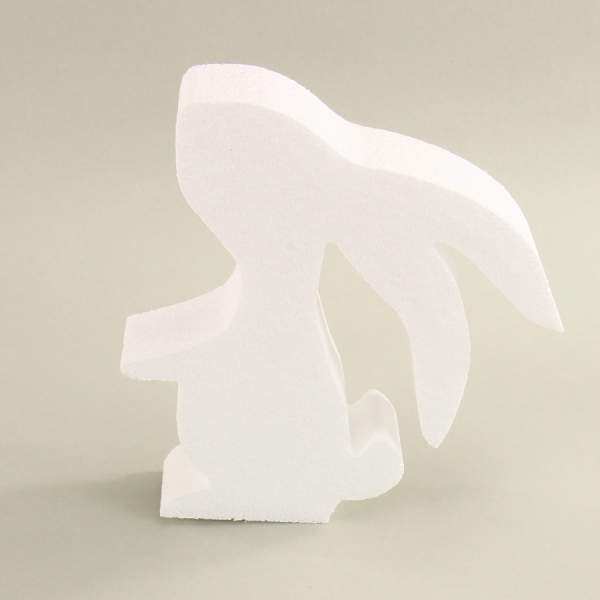 Styroporform Hase, 1 Stück, Styroporhase Konturenschnitt 19x18x4cm Osterhase