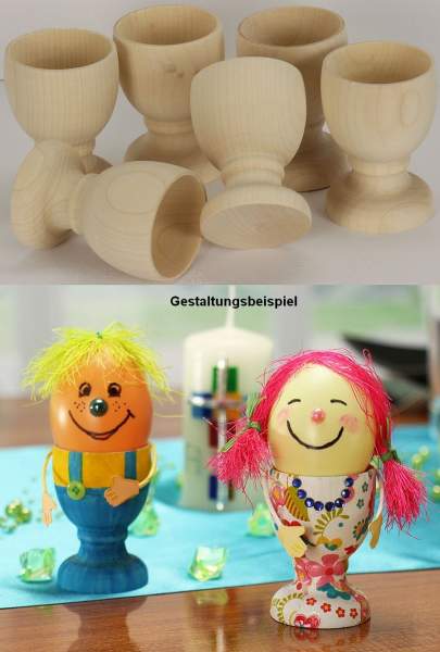 Eierbecher aus Holz 6 Stück