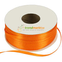 Doppelsatinband 3mm breit orange Rolle 100m lang Dekoband