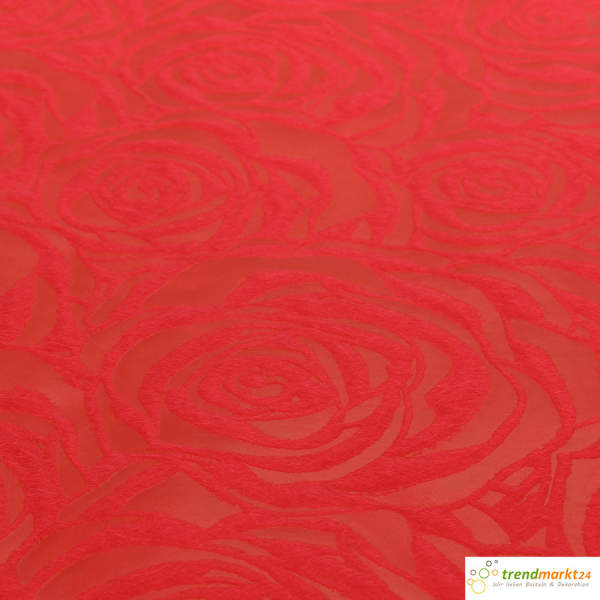 Tischläufer rot Rosenmotiv 30cm x 2,5m Tischband Dekoband Hochzeit