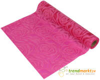 Tischläufer pink Rosenmotiv 30cm x 2,5m Tischband...