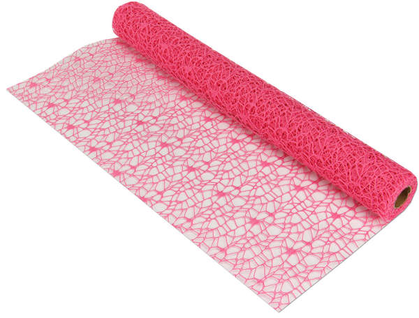 Tischläufer Netzoptik pink 48cm x 4,5m Dekoband Tischband Netz