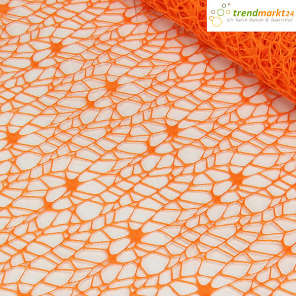 Tischläufer Netzoptik orange 48cm x 4,5m Dekoband Tischband Netz