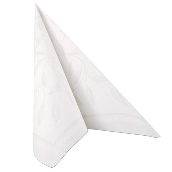 Premiumservietten weiss für Hochzeit Feste gemustert Blättermotiv ROYAL 40 x 40 cm Formstabil 1/4-Falz