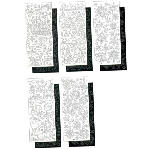 Reliefsticker Weihnachten 10 Blatt schwarz und weiß, 10x24cm